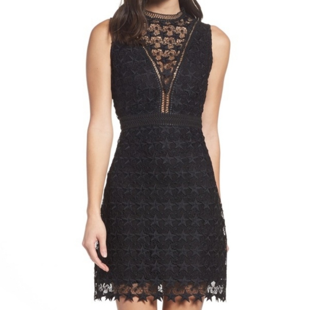 Black lace cocktail dress